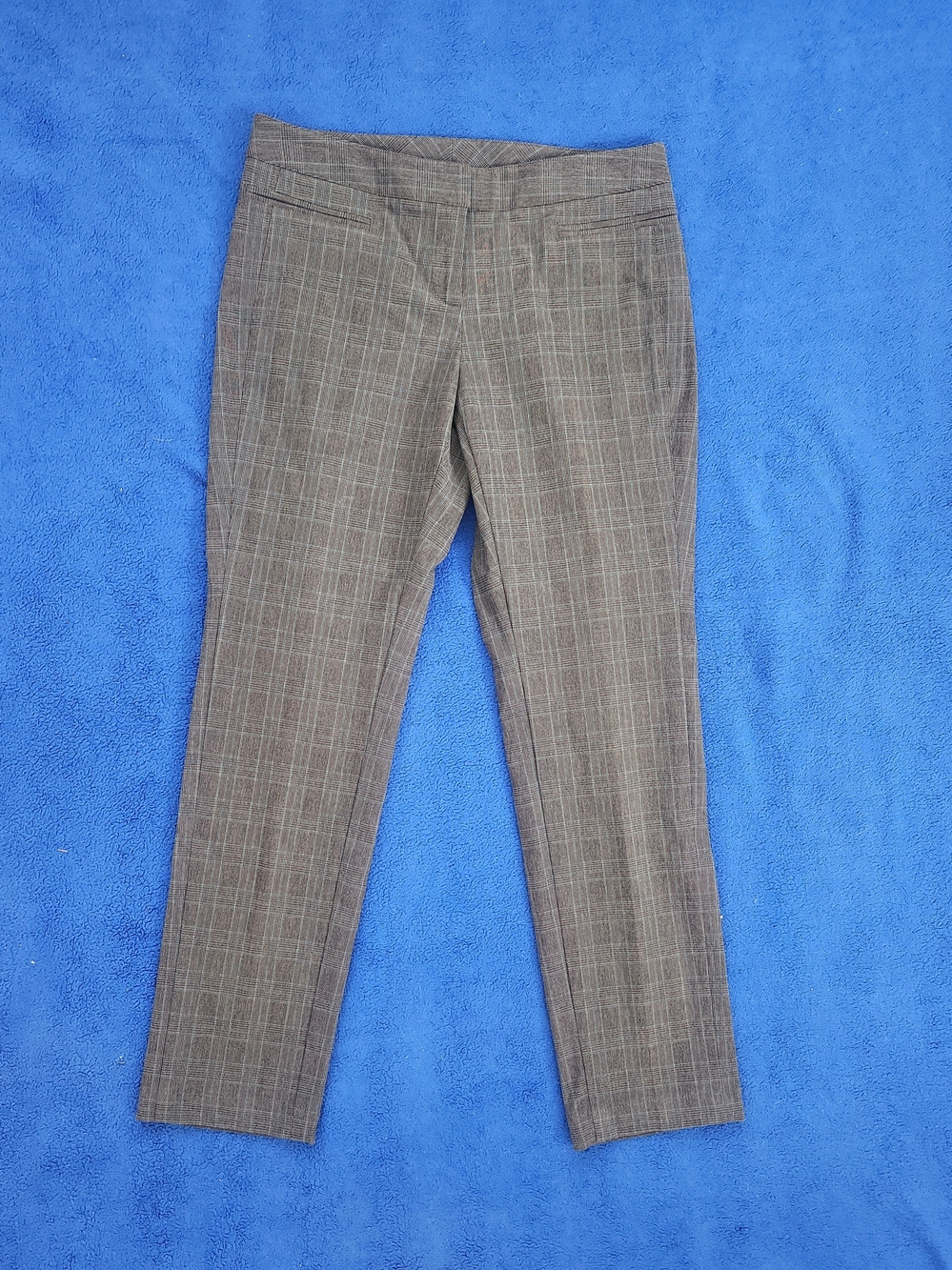 Tailored Women's Plaid Ankle Pants - Brown And Blue